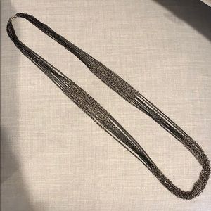 Dark, mixed metal, long necklace